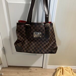 Designer Checkered Brown Tote Bag